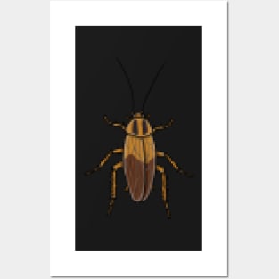 8bit pixel German Cockroach (Blattella germanica) Posters and Art
